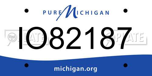 IO82187 Michigan License Plate