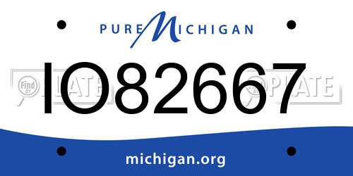 IO82667 Michigan License Plate
