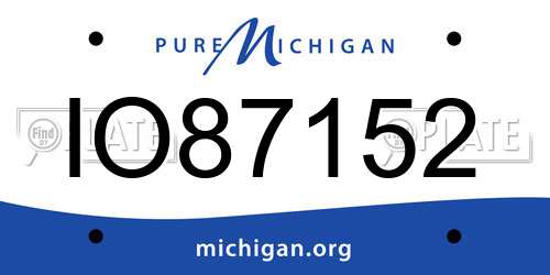 IO87152 Michigan License Plate