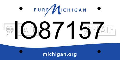 IO87157 Michigan License Plate
