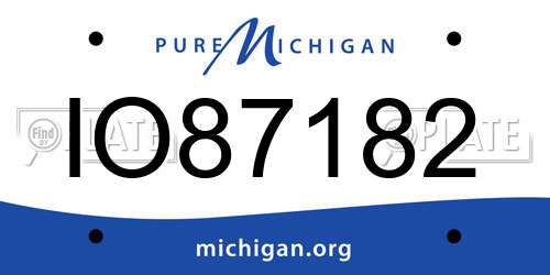IO87182 Michigan License Plate