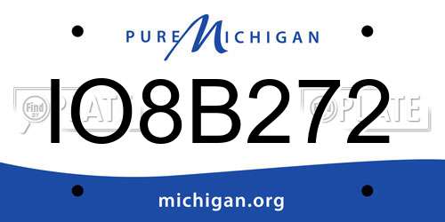 IO8B272 Michigan License Plate
