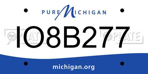 IO8B277 Michigan License Plate