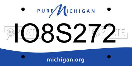 IO8S272 Michigan License Plate