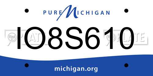 IO8S610 Michigan License Plate