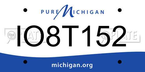 IO8T152 Michigan License Plate