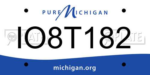 IO8T182 Michigan License Plate