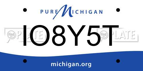 IO8Y5T Michigan License Plate