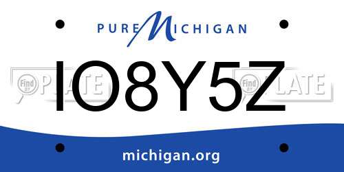 IO8Y5Z Michigan License Plate