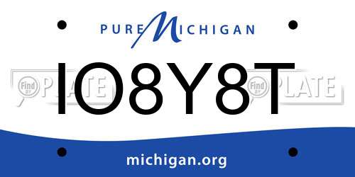 IO8Y8T Michigan License Plate