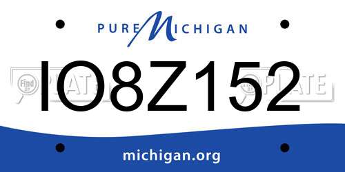 IO8Z152 Michigan License Plate