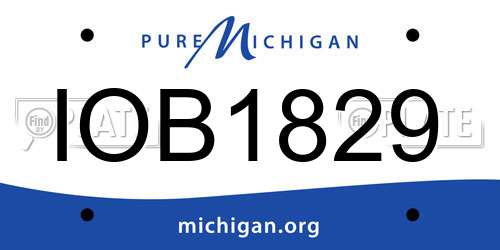 IOB1829 Michigan License Plate