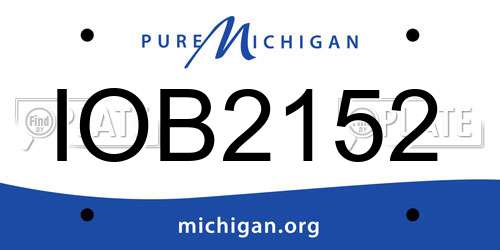 IOB2152 Michigan License Plate