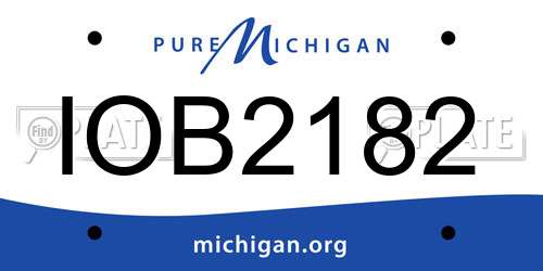 IOB2182 Michigan License Plate