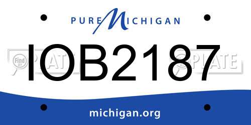 IOB2187 Michigan License Plate