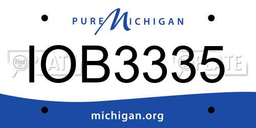 IOB3335 Michigan License Plate