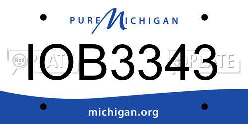 IOB3343 Michigan License Plate