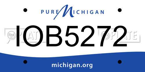 IOB5272 Michigan License Plate