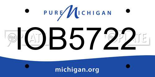 IOB5722 Michigan License Plate