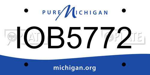 IOB5772 Michigan License Plate