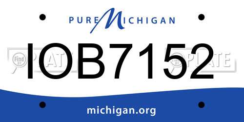 IOB7152 Michigan License Plate