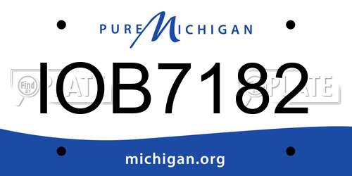IOB7182 Michigan License Plate