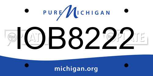 IOB8222 Michigan License Plate
