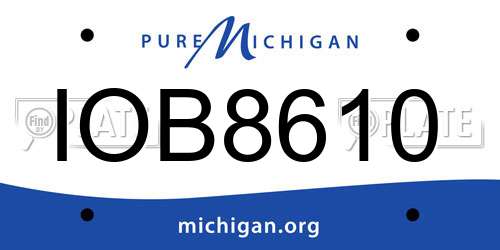 IOB8610 Michigan License Plate