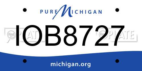 IOB8727 Michigan License Plate