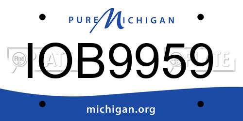 IOB9959 Michigan License Plate