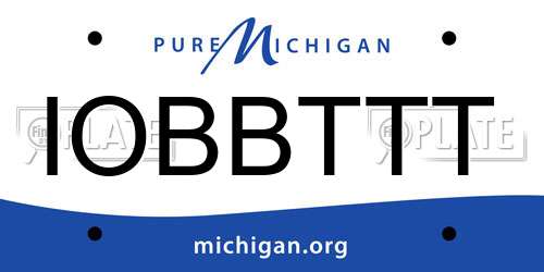 IOBBTTT Michigan License Plate