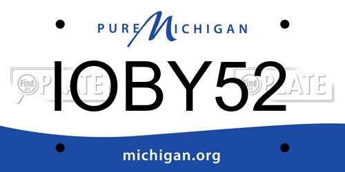 IOBY52 Michigan License Plate