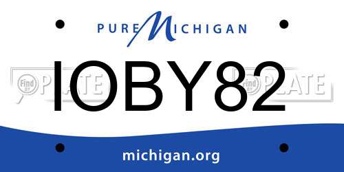 IOBY82 Michigan License Plate