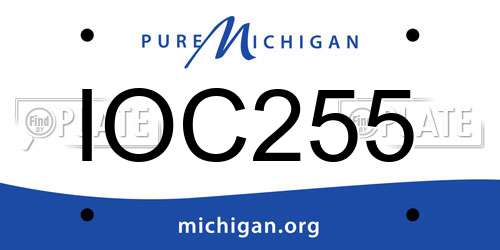 IOC255 Michigan License Plate