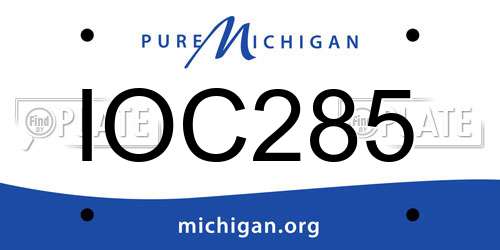 IOC285 Michigan License Plate