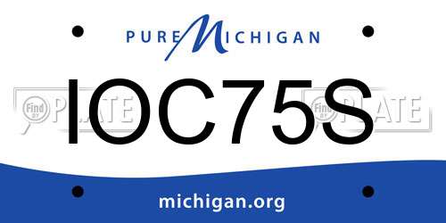 IOC75S Michigan License Plate