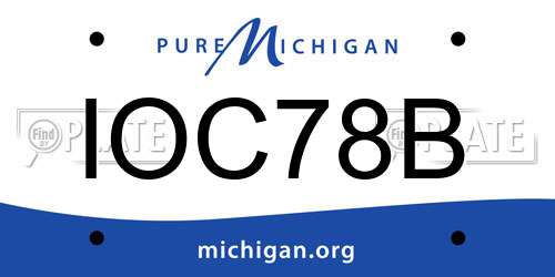 IOC78B Michigan License Plate