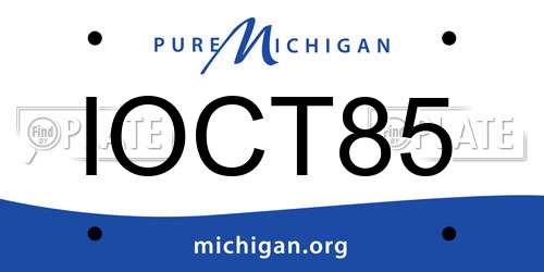 IOCT85 Michigan License Plate
