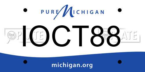IOCT88 Michigan License Plate