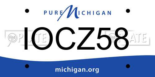 IOCZ58 Michigan License Plate