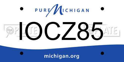 IOCZ85 Michigan License Plate