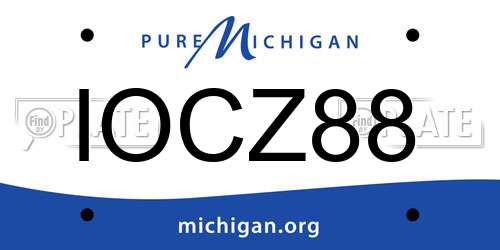 IOCZ88 Michigan License Plate