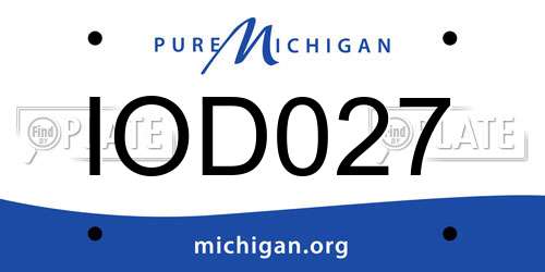 IOD027 Michigan License Plate