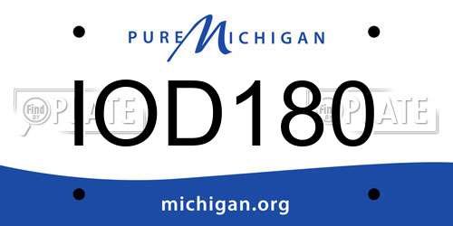 IOD180 Michigan License Plate