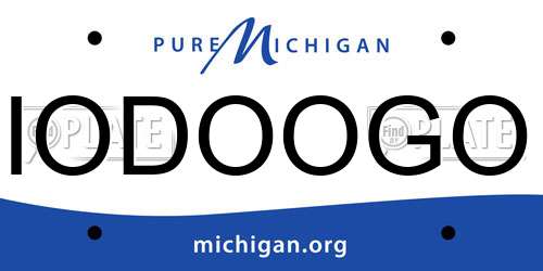IODOOGO Michigan License Plate