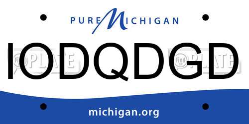 IODQDGD Michigan License Plate