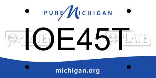IOE45T Michigan License Plate
