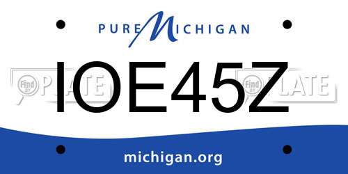 IOE45Z Michigan License Plate