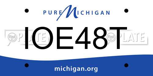 IOE48T Michigan License Plate