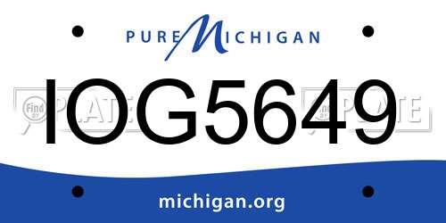 IOG5649 Michigan License Plate